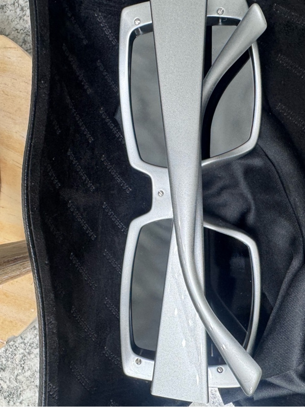 Balenciaga Oversized Shield Sunglasses in Gray and Silver - Picture 3 of 3